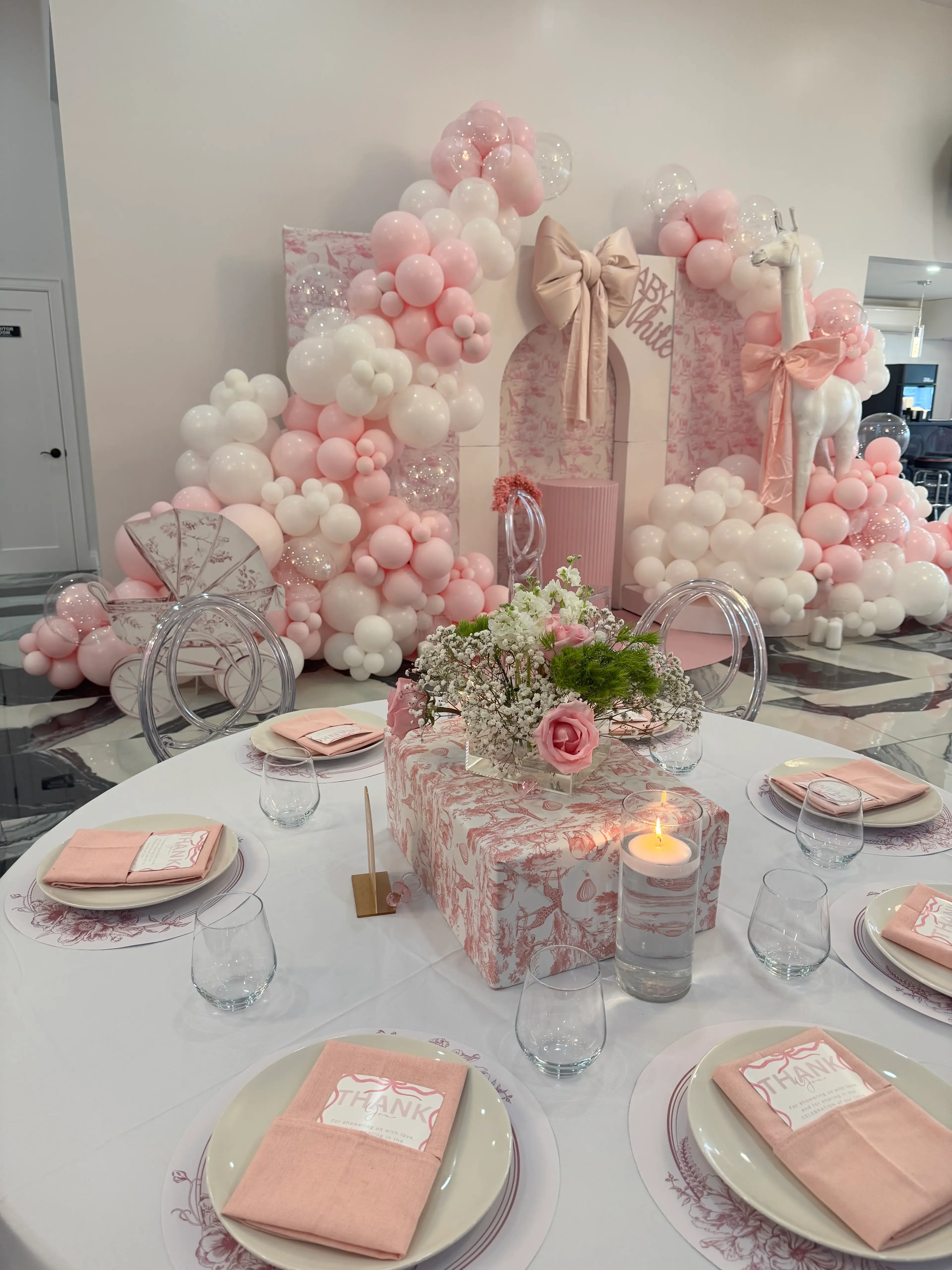 Baby shower decor at Loft 442