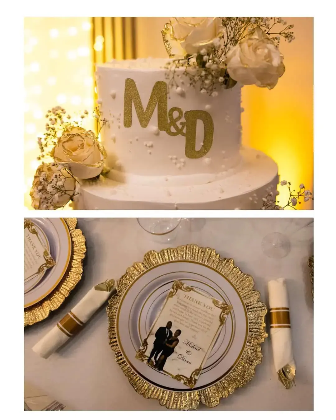 Wedding tablescape with candles and greenery